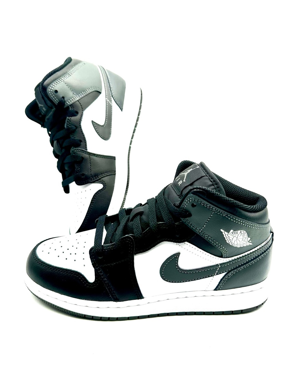 Nike Air Jordan 1 Mid GS Black White Iron Grey 6.5Y NEW
